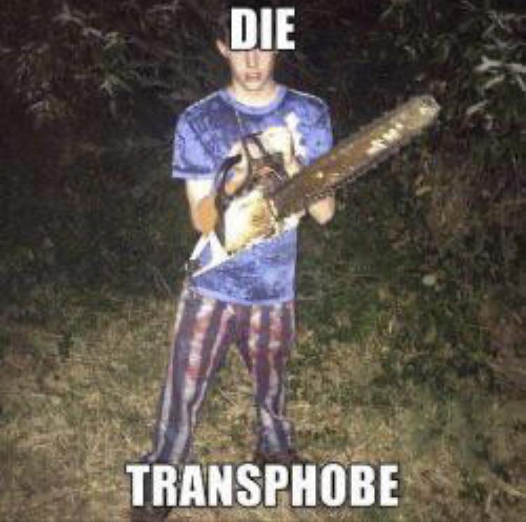 Picture of sematary with the caption: 'die transphobe