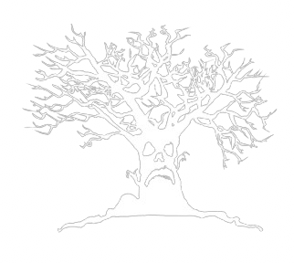 scary tree haunted mound logo